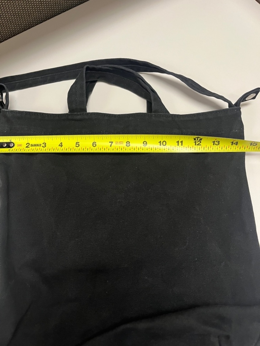 BAGGU Black Canvas Cotton Tote with Adjustable & handles- Strap - Picture 3 of 11
